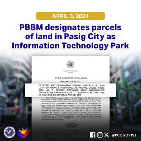 PBBM designates parcels of land in Pasig City as Information .